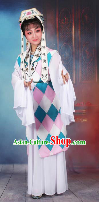 Traditional China Beijing Opera Taoist Nun Costume Woman Dress, Ancient Chinese Peking Opera Buddhist Clothing