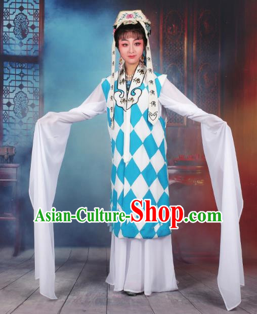 Traditional China Beijing Opera Taoist Nun Costume Woman Dress, Ancient Chinese Peking Opera Buddhist Clothing