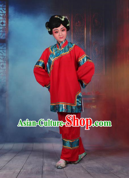 Traditional China Beijing Opera Old Women Costume Matchmaker Embroidered Red Clothing, Ancient Chinese Peking Opera Pantaloon Clothing