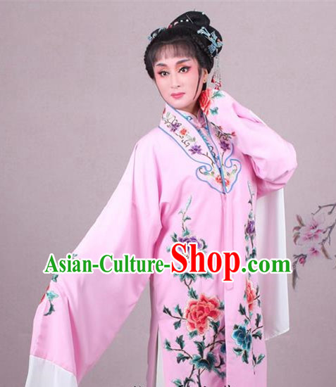 Top Grade Professional Beijing Opera Female Role Costume Imperial Concubine Pink Embroidered Cape, Traditional Ancient Chinese Peking Opera Diva Embroidery Peony Clothing