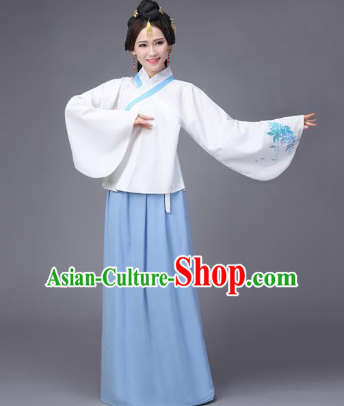 Traditional Chinese Ming Dynasty Young Lady Costume, Elegant Hanfu Clothing Chinese Ancient Princess Sleeve Placket Dress Clothing