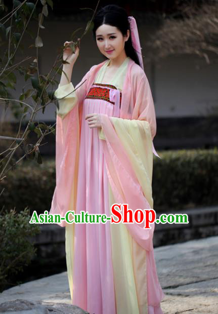 Traditional Chinese Ancient Palace Lady Costume, Elegant Hanfu Chinese Tang Dynasty Imperial Princess Dress Clothing