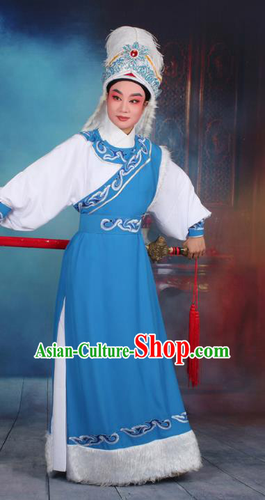 Top Grade Professional Beijing Opera Costume Niche Embroidered Robe and Headwear, Traditional Ancient Chinese Peking Opera Desert Prince Embroidery Clothing