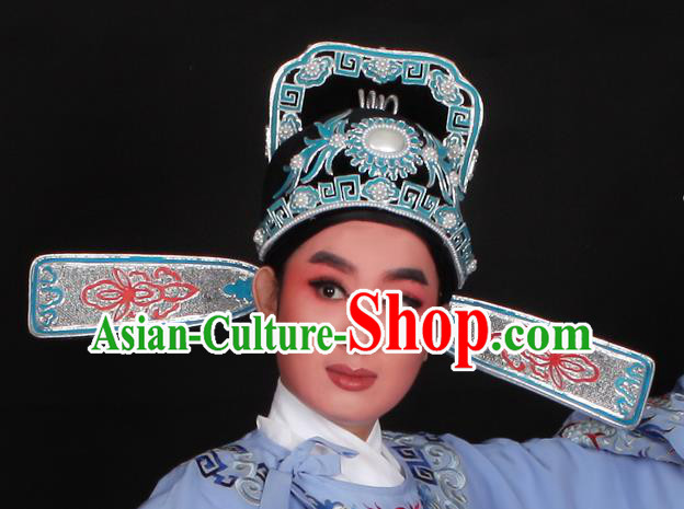 Top Grade Professional Beijing Opera Niche Costume Lang Scholar Hair Accessories Headwear, Traditional Ancient Chinese Peking Opera Hat