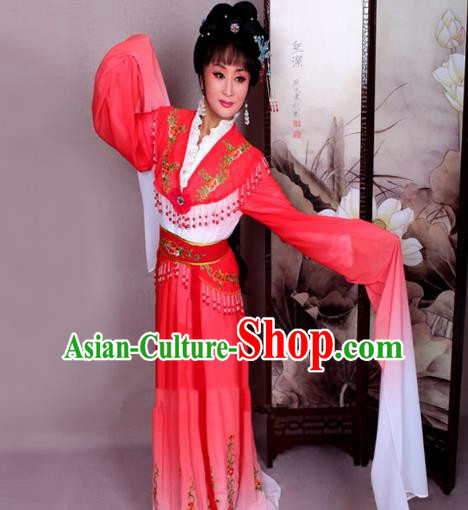 Top Grade Professional Beijing Opera Hua Tan Costume Nobility Lady Red Embroidered Dress, Traditional Ancient Chinese Peking Opera Diva Embroidery Clothing