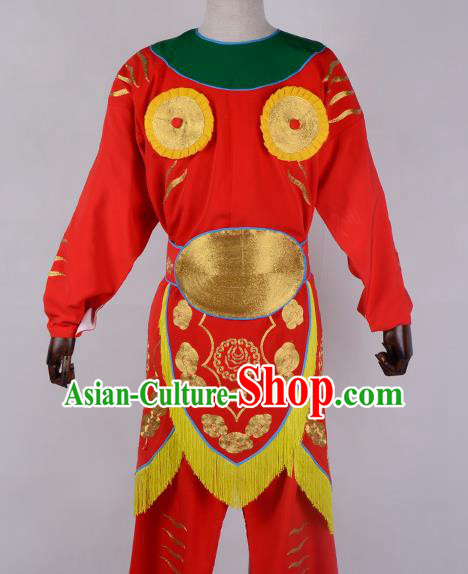 Traditional China Beijing Opera Takefu Costume, Ancient Chinese Peking Opera Wu-Sheng Warrior Embroidery Clothing