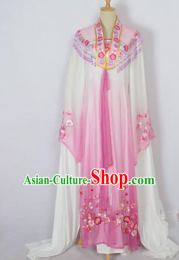 Traditional Chinese Professional Peking Opera Shaoxing Opera Costume Embroidery Purple Mantel, China Beijing Opera Female Diva Clothing Long Shawl Dress