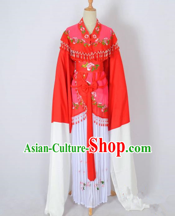 Traditional Chinese Professional Peking Opera Young Lady Costume Water Sleeve Embroidered Dress, China Beijing Opera Diva Hua Tan Rosy Ceremonial Clothing