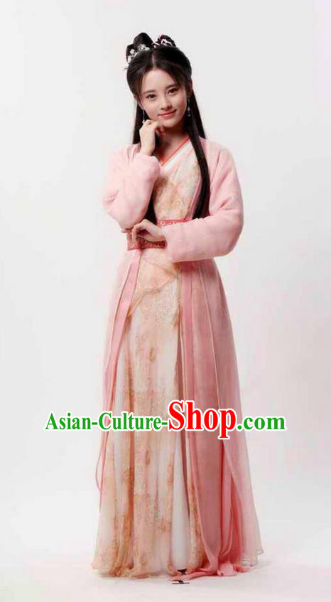 Traditional Chinese Ming Dynasty Nobility Lady Costume and Headpiece Complete Set, China Ancient Hanfu Dress Princess Embroidery Clothing for Women