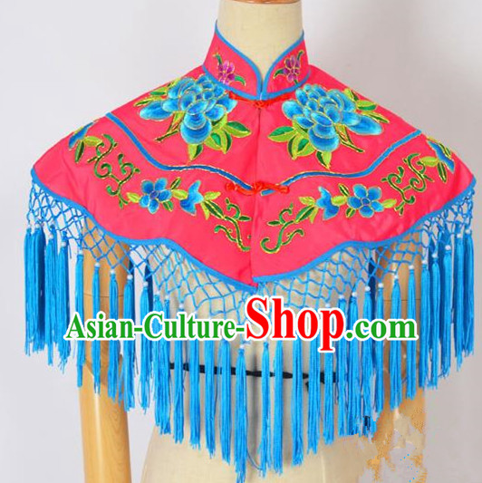 Traditional Handmade Chinese Classical Peking Opera Young Lady Embroidery Peony Cloud Shoulder, China Beijing Opera Maidservants Diva Rosy Shawl