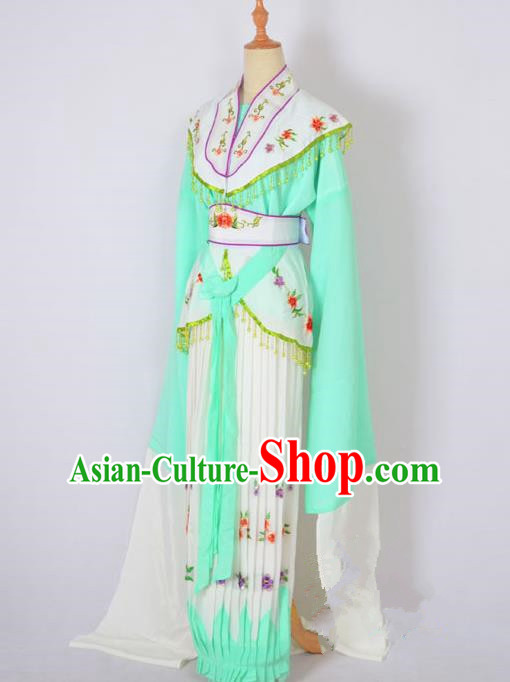 Traditional Chinese Professional Peking Opera Nobility Lady Costume Green Dress, China Beijing Opera Shaoxing Opera Embroidery Diva Hua Tan Dress Clothing