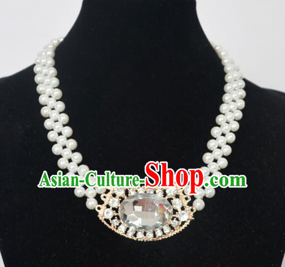 Traditional Handmade Chinese Classical Peking Opera Diva Accessories Necklace, China Beijing Opera Hua Tan Pearls Torque