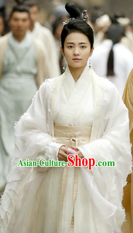 Traditional Chinese Northern and Southern Dynasties Imperial Princess Costume and Headpiece Complete Set, China Ancient Palace Lady Hanfu Dress Clothing for Women