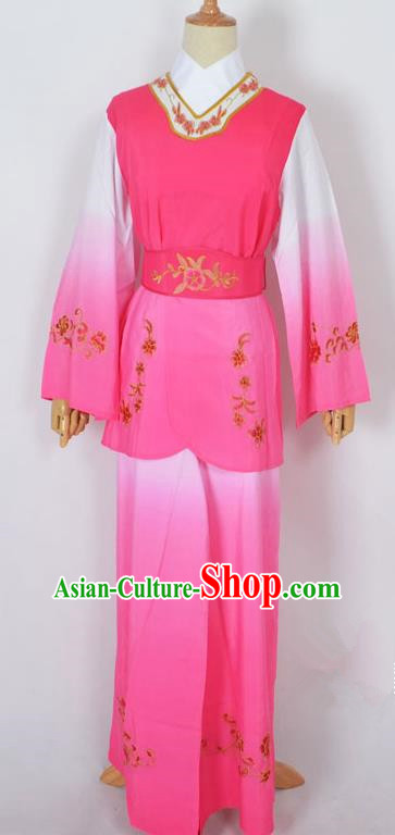 Traditional Chinese Professional Peking Opera Jordan-Sitting Maidservants Pink Costume, China Beijing Opera Diva Hua Tan Palace Lady Embroidered Clothing