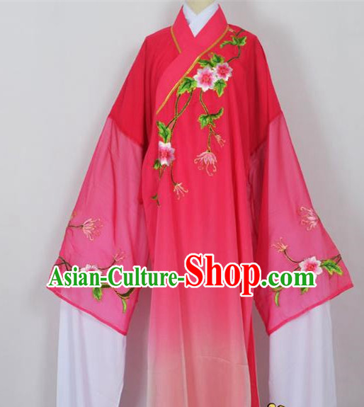 Traditional Chinese Professional Peking Opera Young Men Niche Water Sleeve Costume Rosy Embroidery Robe, China Beijing Opera Nobility Childe Scholar Embroidered Clothing