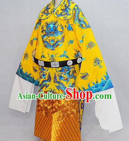 Traditional Chinese Professional Peking Opera Emperor Costume Embroidery Dragon Robe, Children China Beijing Opera King Embroidered Robe Clothing