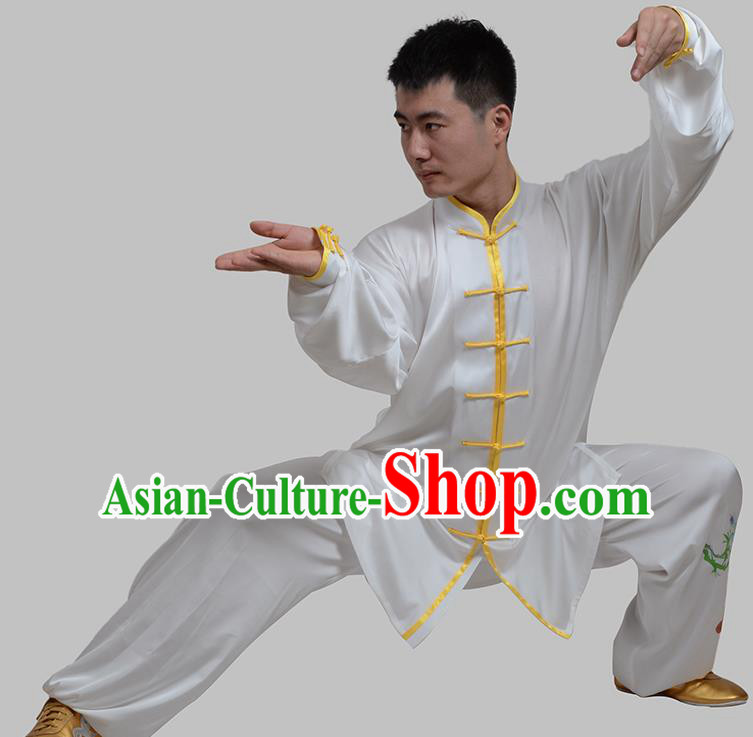 Top Grade China Martial Arts Costume Kung Fu Training Painting Fishes Clothing, Chinese Tai Ji Uniform Gongfu Wushu Costume for Women for Men