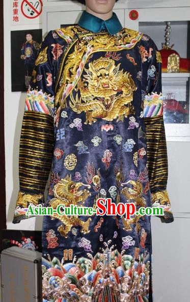 Top Grade Professional Beijing Opera Manchu Niche Costume Gifted Scholar Embroidered Robe, Traditional Ancient Chinese Peking Opera Qing Dynasty Officer Embroidery Clothing