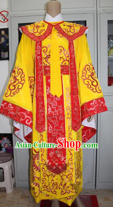 Top Grade Professional Beijing Opera Emperor Costume Embroidered Robe Gwanbok, Traditional Ancient Chinese Peking Opera Royal Highness Embroidery Clothing