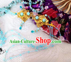 Traditional Handmade Chinese Ancient Classical Hair Accessories Long Tassel Hairpin, Hanfu Hair Jewellery Hair Fascinators Hairpins for Women