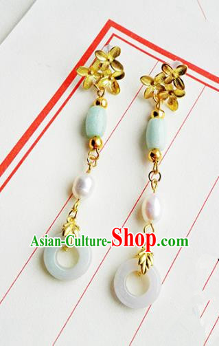 Traditional Handmade Chinese Ancient Classical Wedding Jewellery Accessories Bride Earrings Hanfu Tassel Eardrop for Women