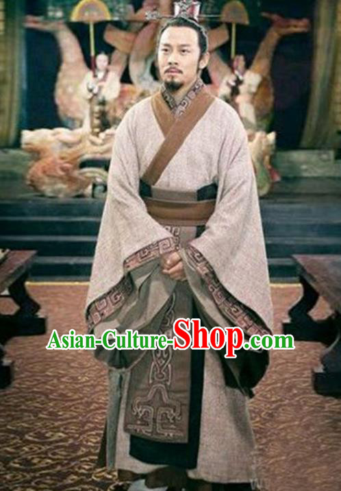 Traditional Chinese Ancient Minister Chancellor Costume, Elegant Hanfu Clothing Chinese Ancient Qin Dynasty Prime Minister Embroidery Robe Clothing