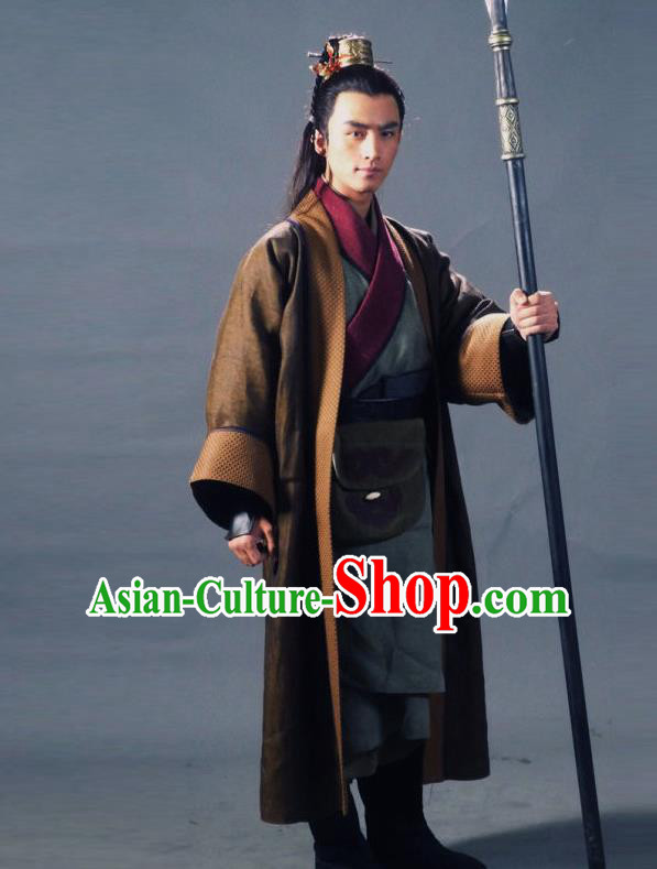 Traditional Chinese Ancient Kawaler Costume, Elegant Hanfu Clothing Chinese Ancient Song Dynasty Swordsman Clothing