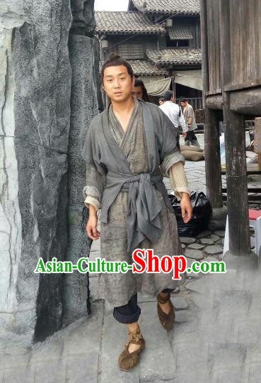 Traditional Chinese Ancient Peasant Costume, Elegant Hanfu Clothing Chinese Republic of China Farmer Clothing