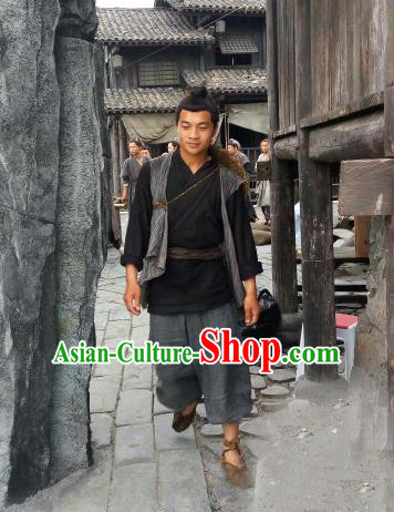 Traditional Chinese Ancient Peasant Costume, Elegant Hanfu Clothing Chinese Republic of China Farmer Clothing