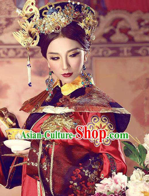 Traditional Ancient Chinese Imperial Consort Hair Accessories, Chinese Qing Dynasty Manchu Lady Headwear for Women