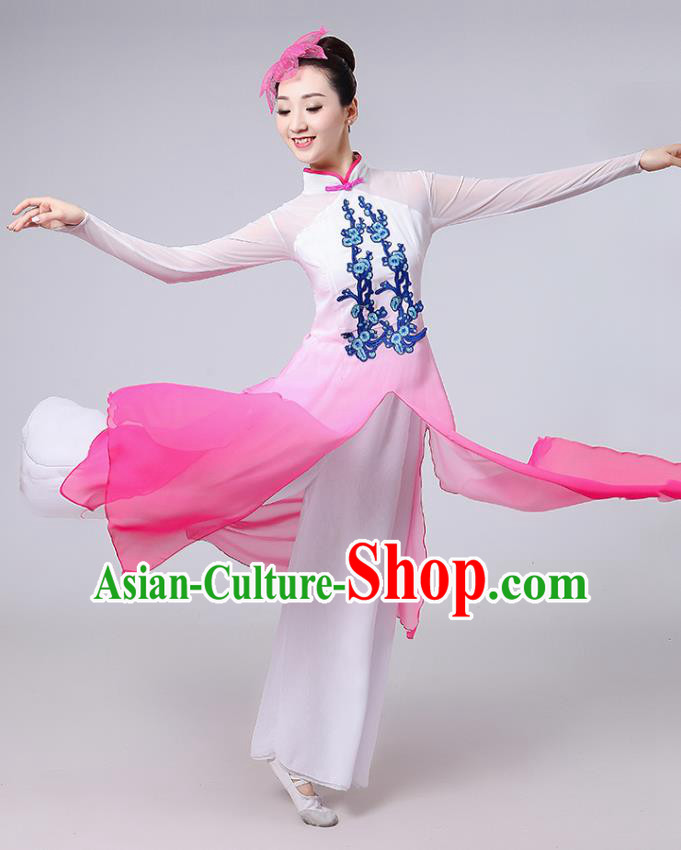 Traditional Chinese Classical Dance Yangge Fan Dance Costume, Chinese Classical Dance Folk Dance Uniform Yangko Clothing for Women