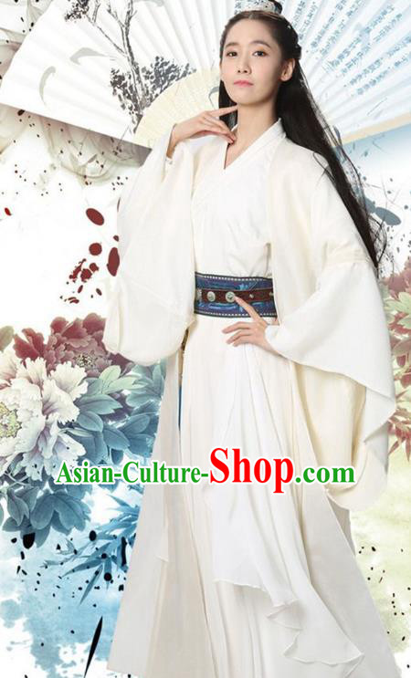 Traditional Ancient Chinese Princess Costume, Elegant Hanfu Clothing Chinese Han Dynasty Swordswoman Embroidered Clothing