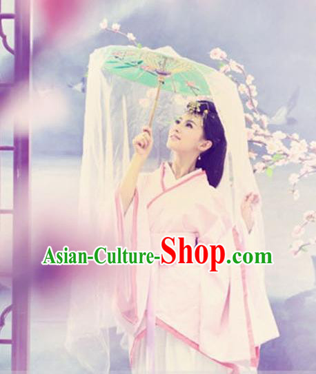 Traditional Ancient Chinese Imperial Consort Costume, Elegant Hanfu Clothing Chinese Han Dynasty Palace Lady Tailing Embroidered Pink Dress Clothing for Women