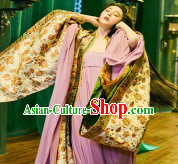 Traditional Ancient Chinese Costume Imperial Consort Dress, Elegant Hanfu Clothing Chinese Tang Dynasty Imperial Concubine Embroidered Clothing for Women