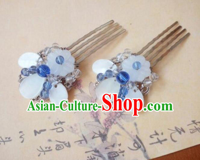 Traditional Handmade Chinese Ancient Classical Hanfu Hair Accessories Shell Hairpin, Princess Hairpins Hair Comb Headwear for Women