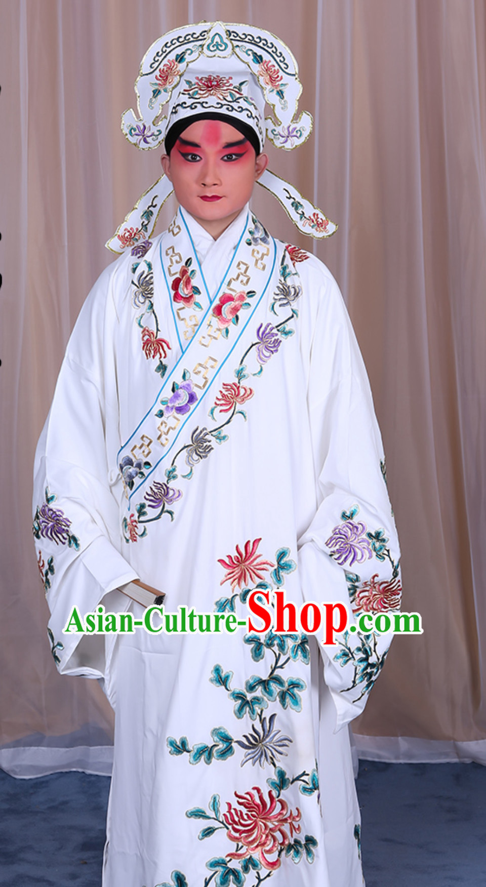 Ancient Chinese Opera Butterfly Love Liang Shanbo Clothing and Hat Complete Set