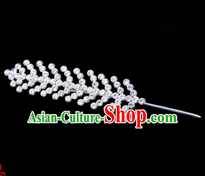 Traditional Beijing Opera Diva Hair Accessories Crystal Fishbone Head Ornaments Hairpins, Ancient Chinese Peking Opera Hua Tan Hair Stick Headwear