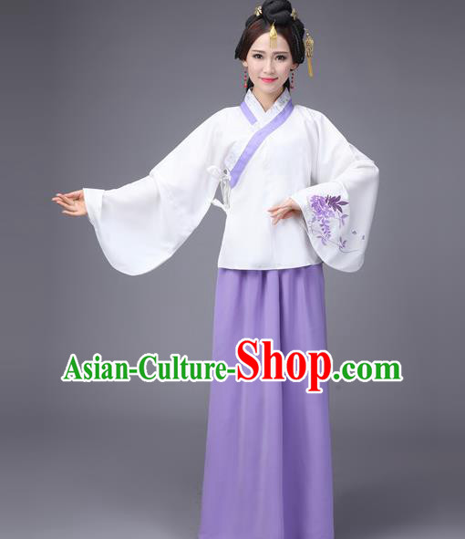 Asian Fashion Oriental China Costume Blouse and Skirt Complete Set, Chinese Ming Dynasty Imperial Princess Embroidered Clothing for Women