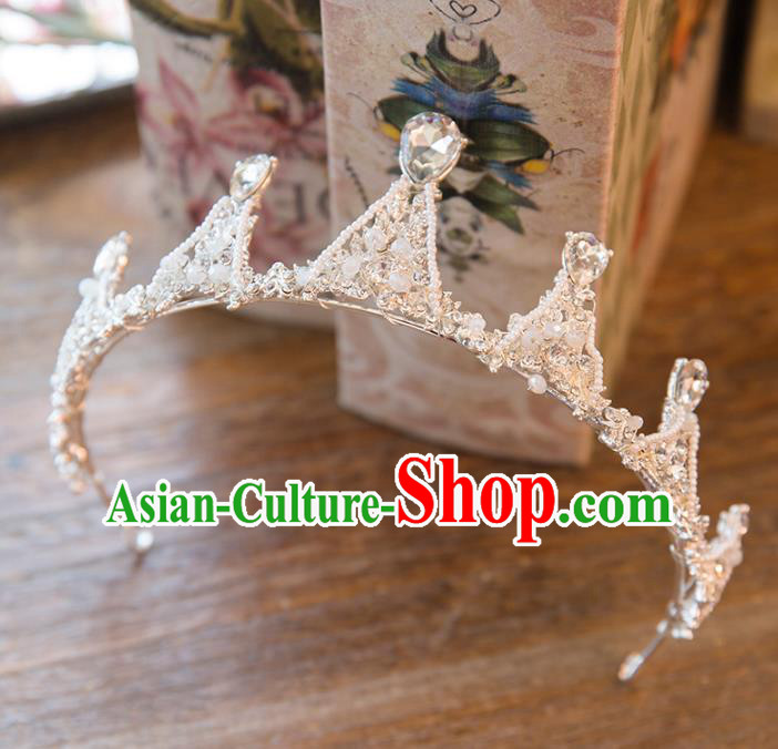 Top Grade Handmade Classical Hair Accessories Baroque Style Princess Crystal Royal Crown Hair Clasp Headwear for Women