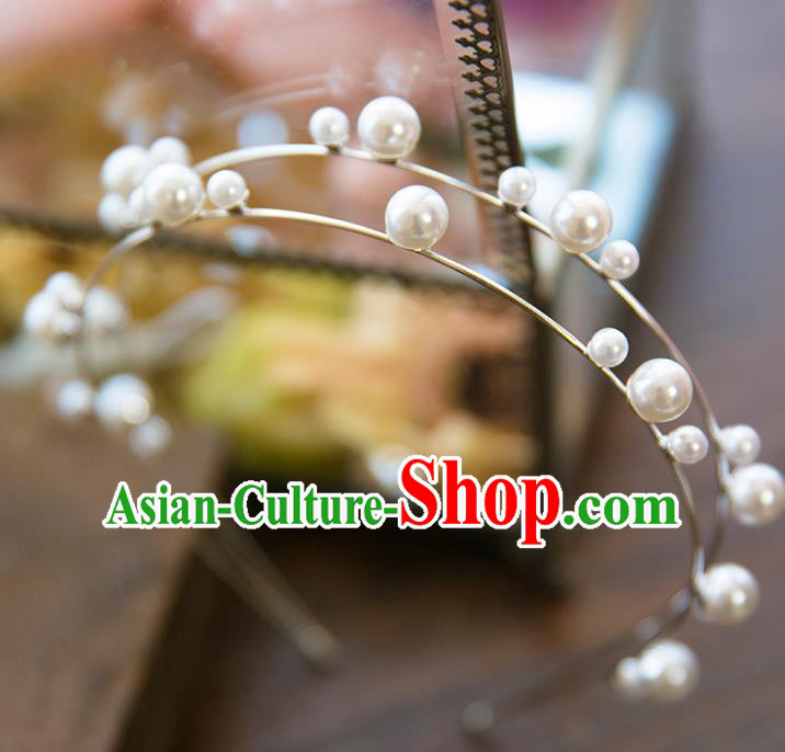 Top Grade Handmade Classical Hair Accessories Baroque Style Princess Pearls Hair Clasp Headwear for Women