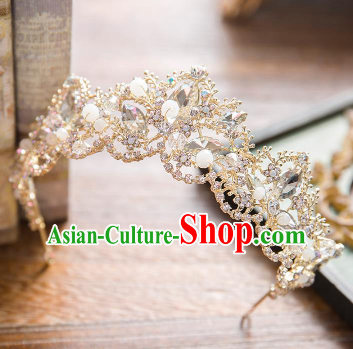 Top Grade Handmade Classical Hair Accessories Baroque Style Princess Crystal Royal Crown Hair Clasp Headwear for Women