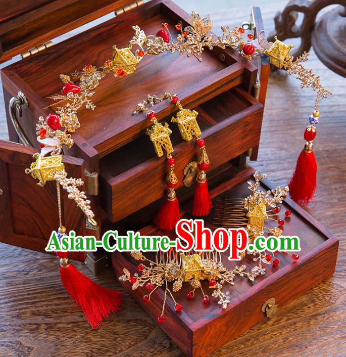 Aisan Chinese Handmade Classical Hair Accessories Phoenix Coronet, China Xiuhe Suit Hair Stick Hairpins Wedding Headwear for Women