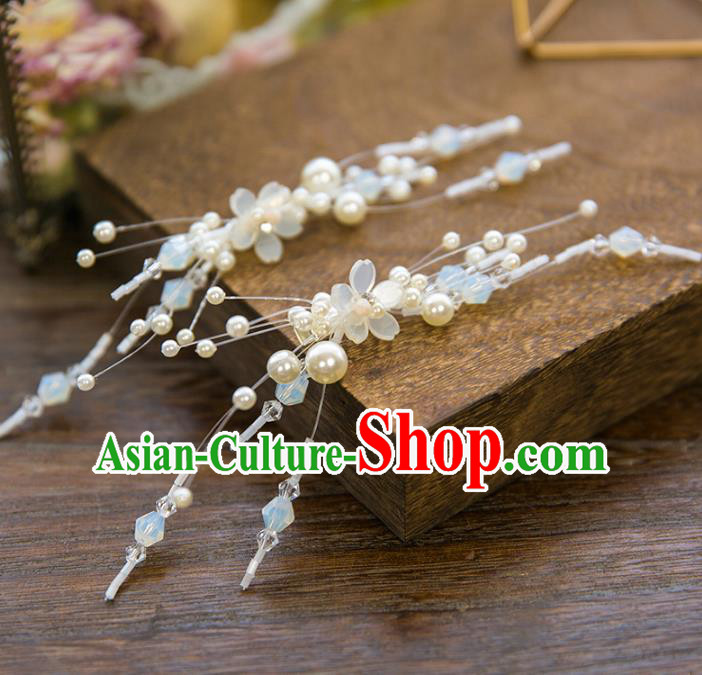 Top Grade Handmade Classical Hair Accessories Baroque Style Princess Pearls Hair Stick Headwear for Women