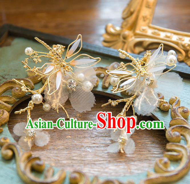 Top Grade Handmade Classical Hair Accessories Baroque Style Princess Golden Dragonfly Hair Stick Headwear for Women