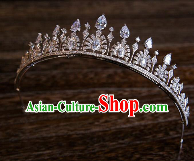 Top Grade Handmade Classical Hair Accessories Baroque Style Princess Crystal Royal Crown Zircon Hair Clasp Headwear for Women