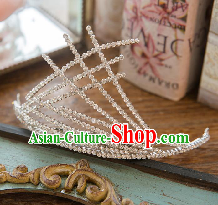 Top Grade Handmade Classical Hair Accessories Baroque Style Princess Crystal Royal Crown Hair Clasp Headwear for Women