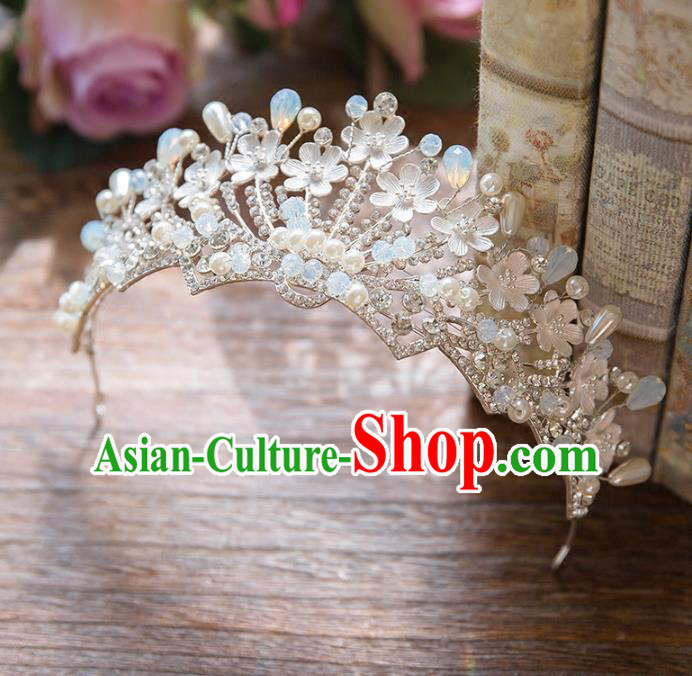 Top Grade Handmade Classical Hair Accessories Baroque Style Princess Crystal Pearls Royal Crown Bride Hair Clasp Headwear for Women