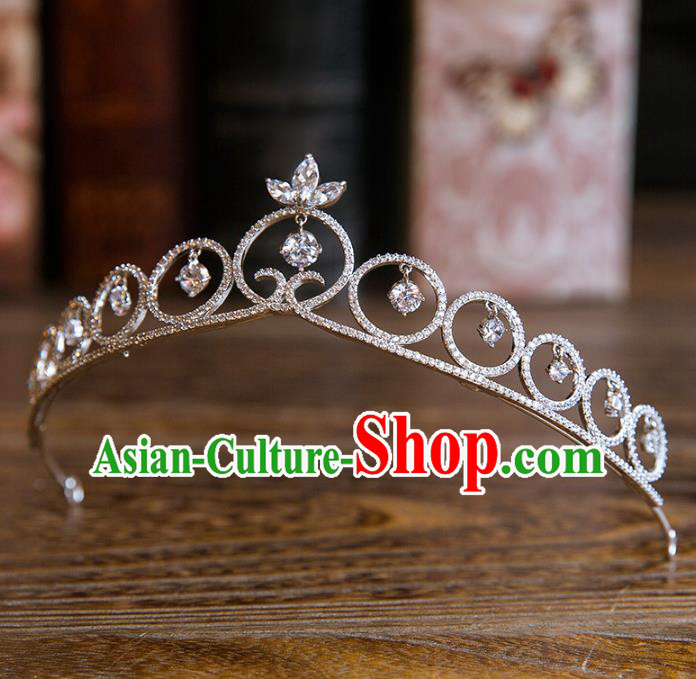 Top Grade Handmade Classical Hair Accessories Baroque Style Princess Hair Clasp Crystal Royal Crown Headwear for Women