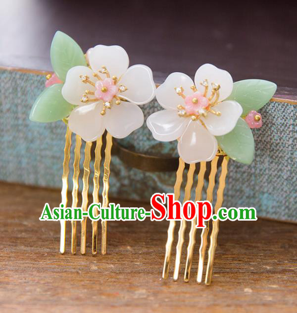 Chinese Handmade Classical Hair Accessories Hanfu Flower Hair Comb, China Xiuhe Suit Hairpins Wedding Headwear for Women