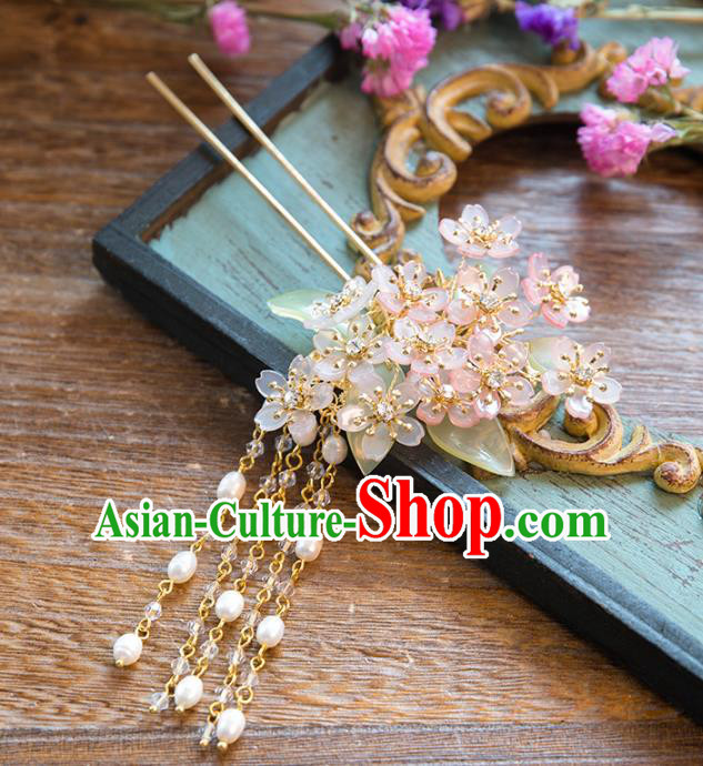 Chinese Handmade Classical Ancient Costume Hair Accessories Hanfu Tassel Hair Clip, China Bride Xiuhe Suit Hairpins Headwear Complete Set for Women